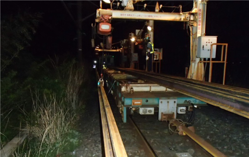 MCによるレール運搬